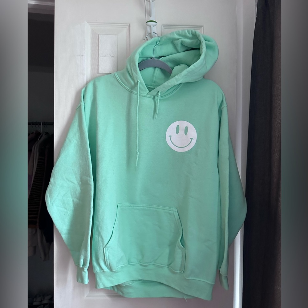 Ascot + Hart Smile Logo Hoodie in Small. Mint and white fonts. Never worn.